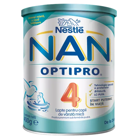Lapte praf Nestle NAN 4 Optipro, 400 g