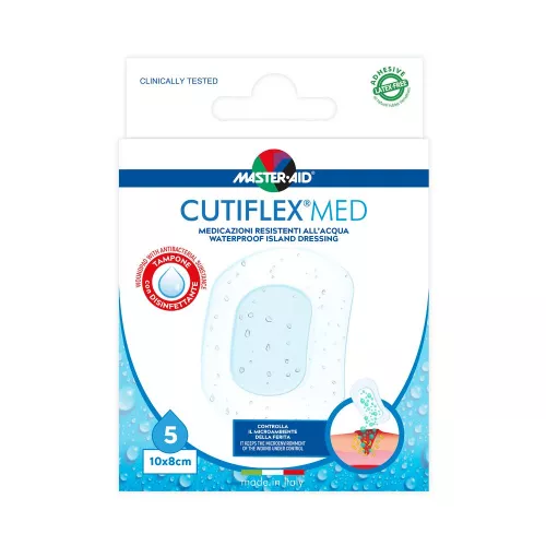 Pansament impermeabil steril Cutiflex Master-Aid, 10x8cm, 5 bucati, Pietrasanta Pharma