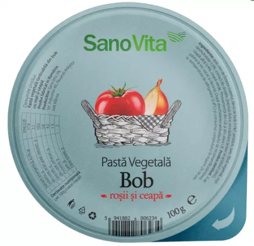 Pasta vegetala Bob rosii si ceapa, 100 g, SanoVita