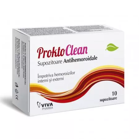 ProktoClean supozitoare antihemoroidale, 10 bucati, Vitalia