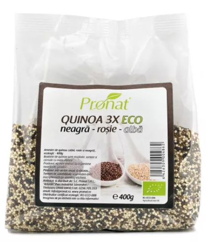 Quinoa Eco mix neagra rosie alba 400g (Pronat)