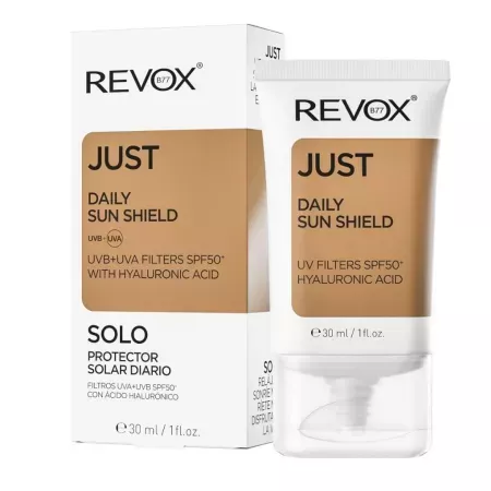 Crema Daily Sun Shield cu acid hialuronic SPF50, 30ml, Revox