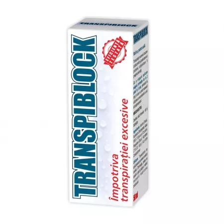 Roll-on impotriva transpiratiei excesive Transpiblock, 50 ml, Zdrovit