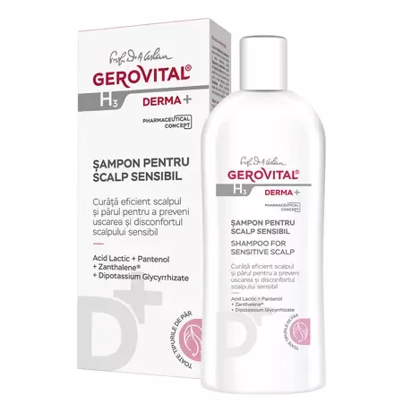 Sampon pentru scalp sensibil H3 Derma+, 200ml, 394, Gerovital
