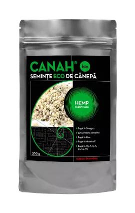 Seminte decorticate de canepa bio, 300g, Canah