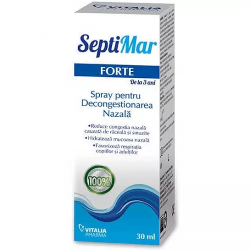 Spray pentru decongestionarea nazala SeptiMar Forte, 30 ml, Viva Pharma