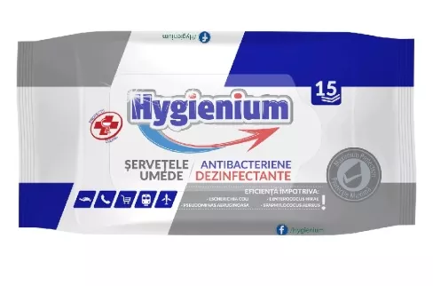 Servetele umede antibacteriene dezinfectante Hygienium x 15buc