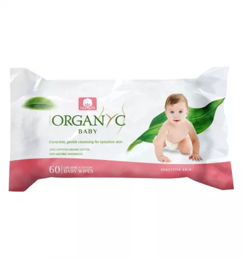 Servetele umede Baby din bumbac organic, 60 bucati, Organyc