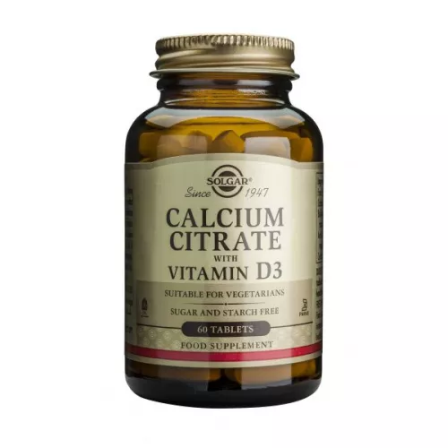 SOLGAR Calcium Citrat 250mg+ Vitamin D3 x 60tb