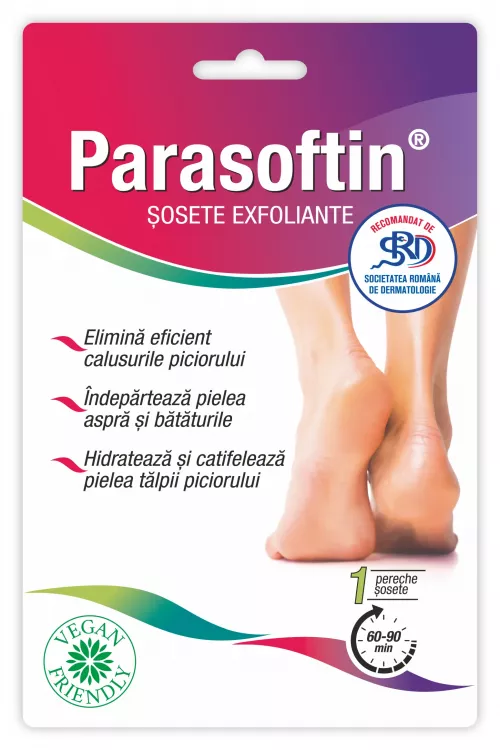 Sosete exfoliante Parasoftin, 1 pereche, Zdrovit