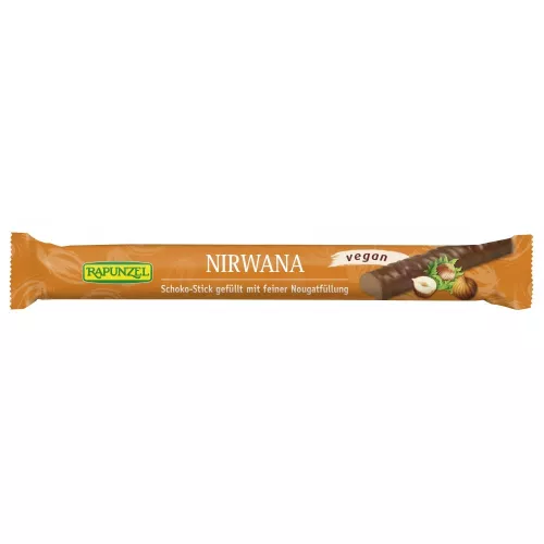 Stick vegan cu ciocolata si crema alune Nirwana eco, 22g, Rapunzel