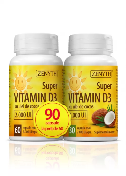Super Vitamin D3 +ul.cocos 2000UI 60cps+30cps (Zenyth)
