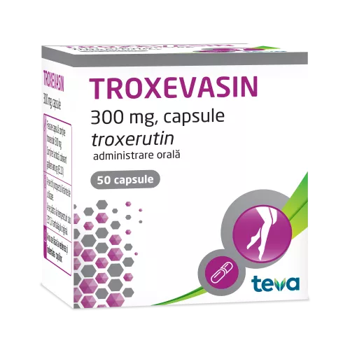 Troxevasin, 300 mg, 50 capsule, Teva Pharmaceuticals