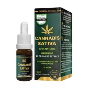 Ulei Cannabis Sativa 3% CBD, CBG, 10ml, Cosmopharm