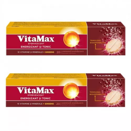 Vitamax Efervescent, 20 + 20 comprimate, Perrigo