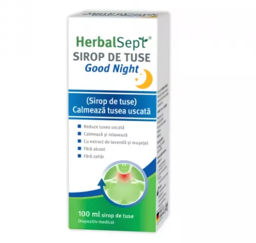 Sirop de tuse HerbalSept Good Night, 100 ml, Zdrovit