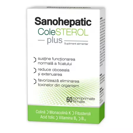Sanohepatic Colesterol Plus, 60 comprimate, Zdrovit