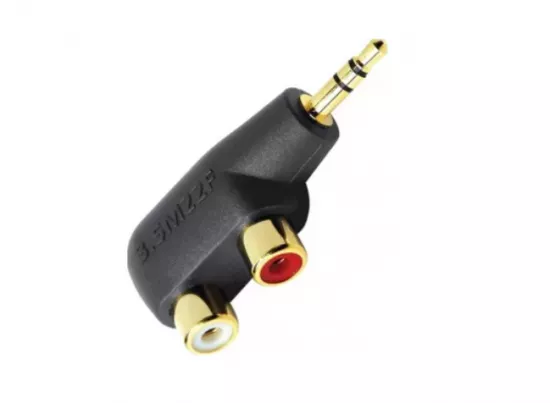 Adaptoare - Adaptor AudioQuest Jack 3.5mm Tata - 2 x RCA Mama (L & R), audioclub.ro