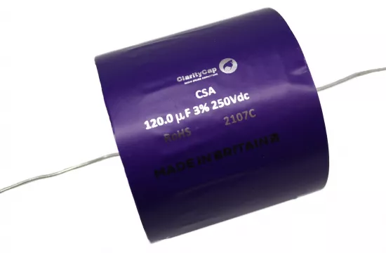Condensator film ClarityCap CSA120uH250Vdc| 120 µF | 3% | 250 V