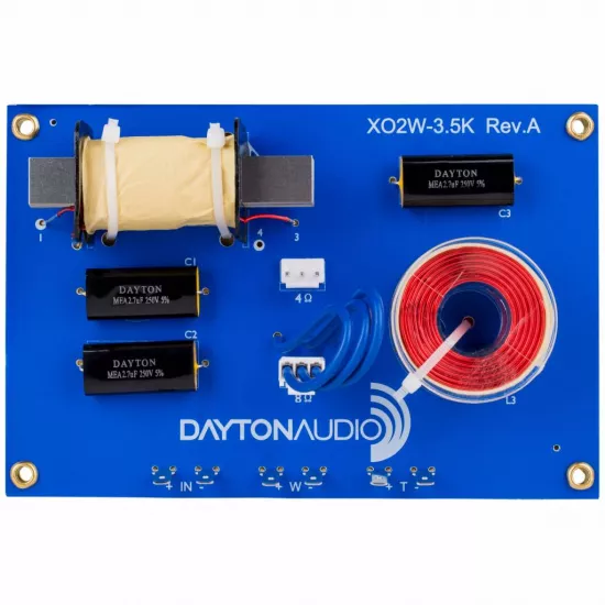 Filtre complete - Crossover Dayton Audio XO2W-3.5K, 2 cai, 300 W, 3.5 kHz, audioclub.ro