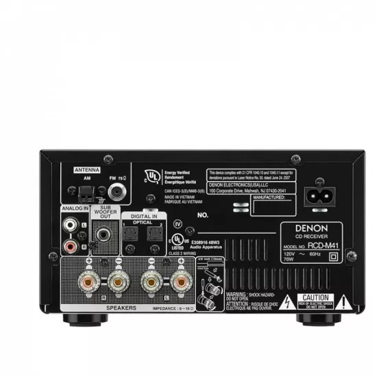 Amplificatoare multicanal (receivere) - Receiver AV Denon RCD-M41 DAB+ Black, audioclub.ro
