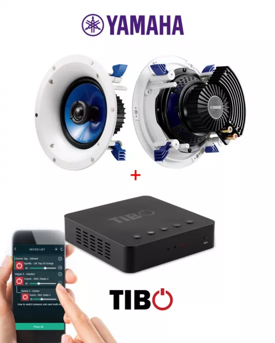 Sisteme sonorizare multiroom - Pachet sonorizare stereo multiroom cu receiver Tibo Bond 4 si 2 boxe de tavan Yamaha NS-IC600, audioclub.ro