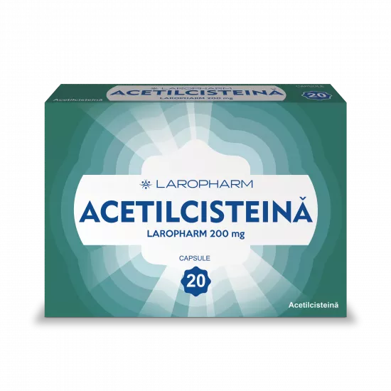 Acetilcisteina 200mg, 20 capsule, Laropharm