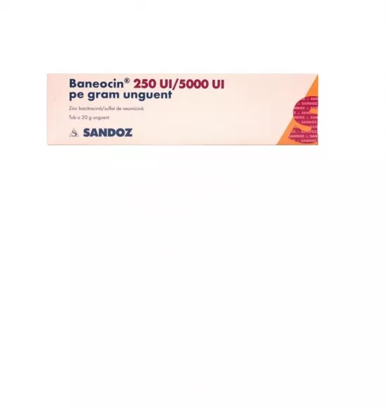 Baneocin unguent, 250 UI/5000 UI/gram, 20 g, Sandoz