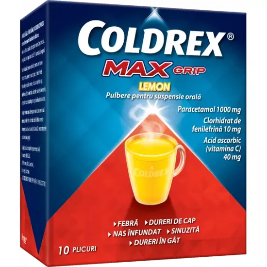 Coldrex Maxgrip Lemon, 10 plicuri, Omega Pharma