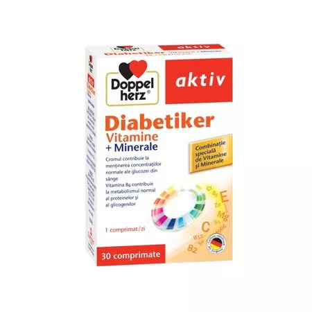 Doppelherz Aktiv Diabetiker Vitamine si Minerale, 30 cpr, Queisser Pharma