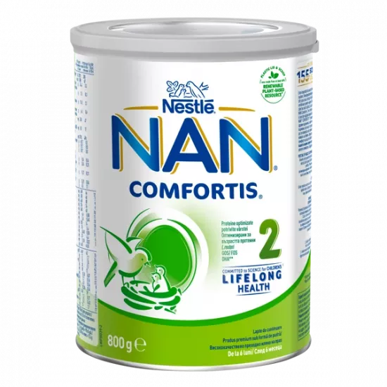 Lapte praf Nan 2 Comfortis +6 luni, 800g, Nestle