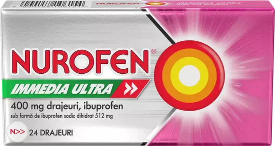 Nurofen Immedia Ultra, 400 mg, 24 drajeuri, Reckitt Benckiser