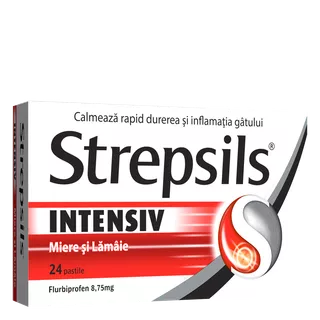 Strepsils Intensiv miere si lamaie, 8,75 mg, 24 pastile, Reckitt Benckiser