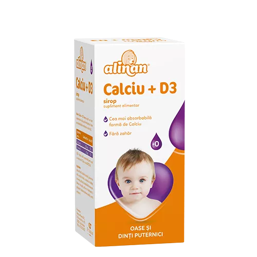 Calciu + Vitamina D3 sirop Alinan, 150 ml, Fiterman