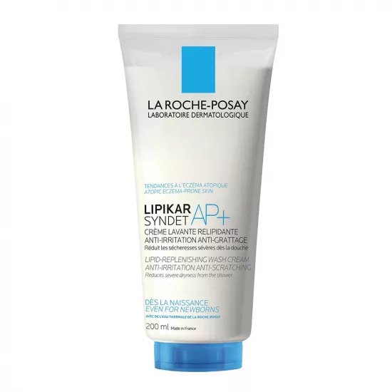 LA ROCHE-POSAY Lipikar SYNDET AP+ Cremă de spălare anti-iritații și anti-prurit pentru pielea uscată și predispusă la atopie, 200 ml