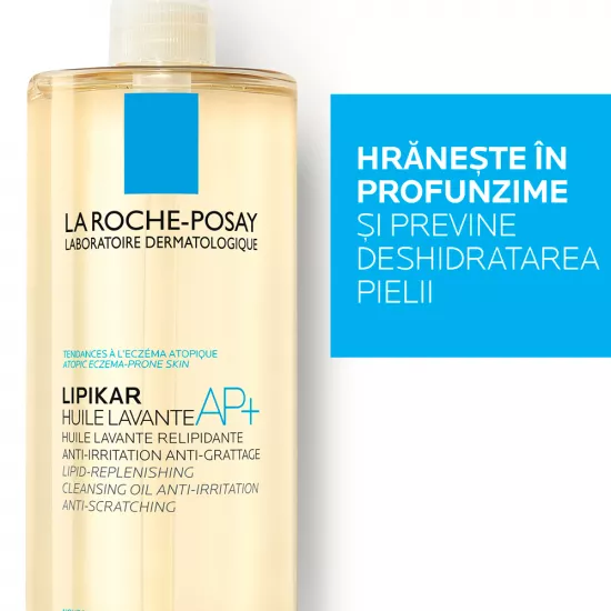 LA ROCHE-POSAY Lipikar Ulei de spălare relipidant AP+, pentru pielea uscată cu tendință atopică, 750ml