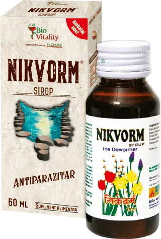 Sirop pentru eliminarea parazitilor intestinali Nikvorm, 60 ml, Bio Vitality