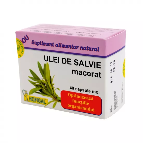 Ulei de Salvie macerat 500 mg, 40 capsule