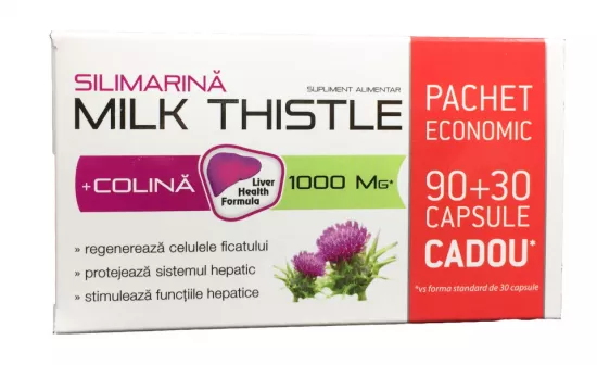 Zdrovit Silimarina Milk Thistle + Colina x 90 cps + 30 cps CADOU