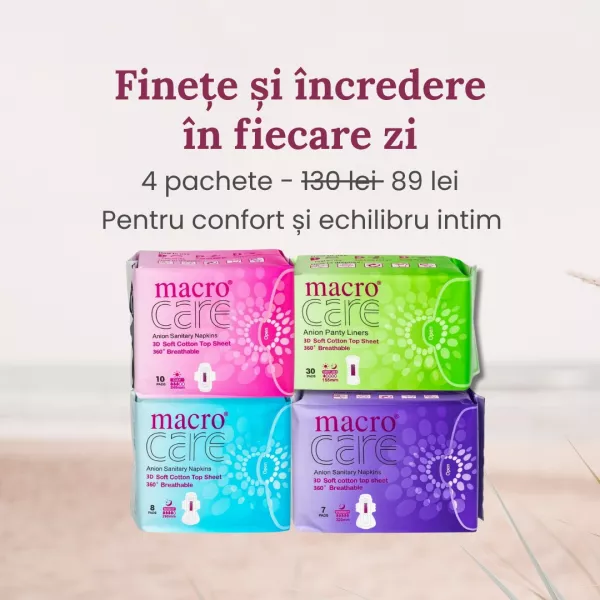 Absorbante Macro Care – 4 pachete 