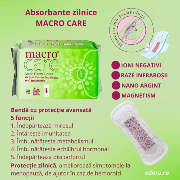 Absorbante și tampoane - Absorbante Macro Care zilnice 30 bucăți/pachet, edera.ro