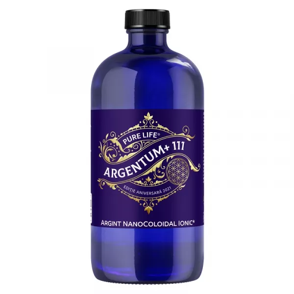 Argint nanocoloidal Afecțiuni Virale Acute - ﻿ARGENTUM+®111 ediție aniversară 111ppm 240 ml cu măsură gradată, edera.ro