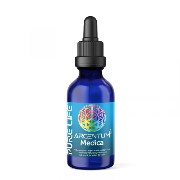 Adjuvant afecțiuni - Argentum+® Medica, 49ppm 60 ml cu pipetă, edera.ro