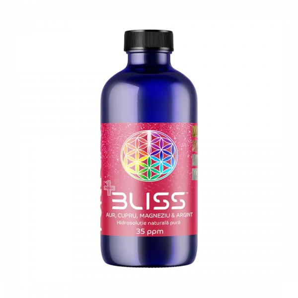 Mixuri Minerale Nanocoloidale - BLISS™ Aur, Cupru, Magneziu şi Argint 35ppm 240 ml cu măsură gradată, edera.ro