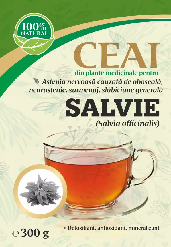 Stres / Oboseală / Insomnii - Ceai de Salvie (Salvia officinalis) 300 gr., edera.ro