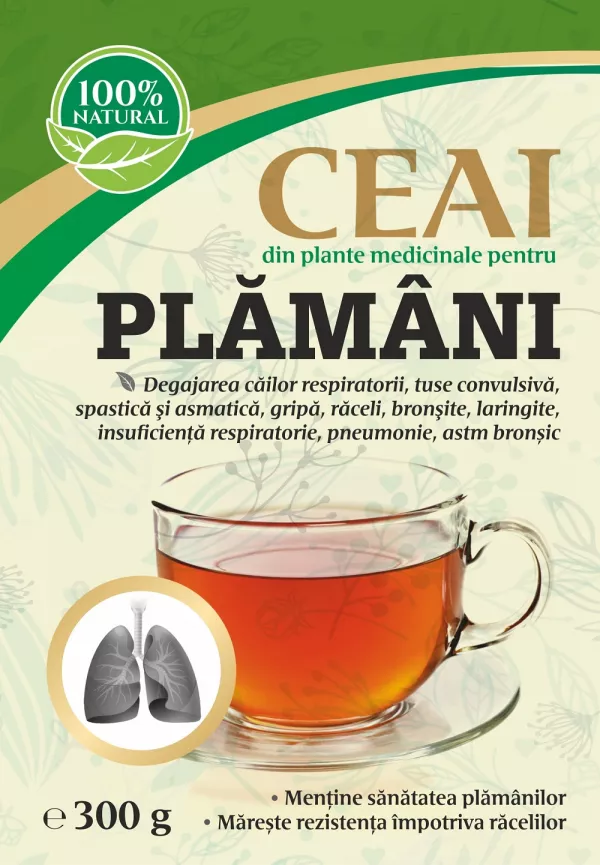 Afecţiuni Respiratorii / Astm / Bronşite - Ceai pentru Plămâni 300 gr.  (3721), edera.ro