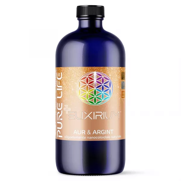 Varice / Circulaţie - ELIXIRIUM™ Aur şi Argint 35ppm 480 ml cu măsură gradată, edera.ro