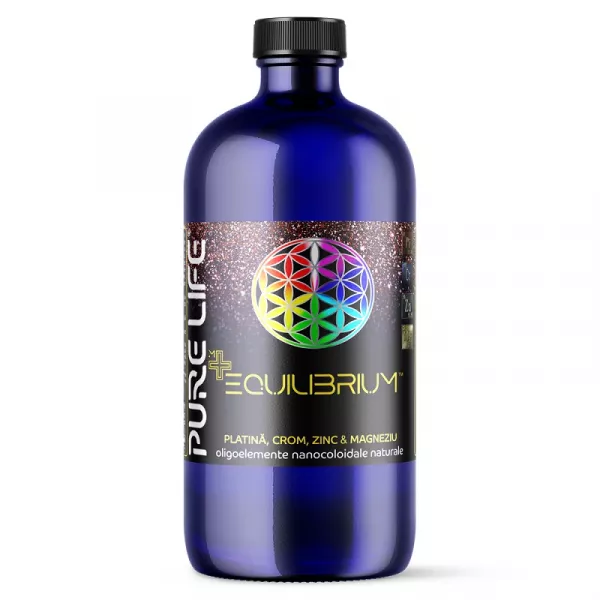 Mixuri Minerale Nanocoloidale - EQUILIBRIUM™  Platină, Crom, Zinc şi Magneziu 35ppm 240 ml cu măsură gradată, edera.ro