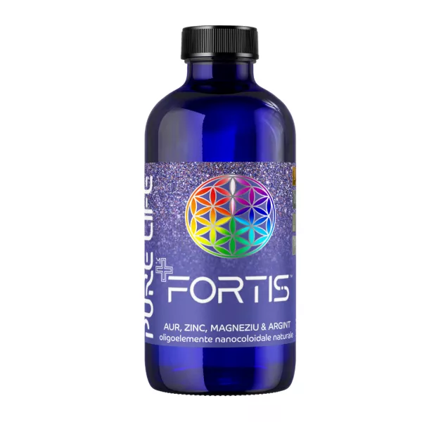 Mixuri nanocoloidale - ﻿FORTIS™ Aur, Zinc, Magneziu şi Argint 35ppm 240 ml cu măsură gradată, edera.ro