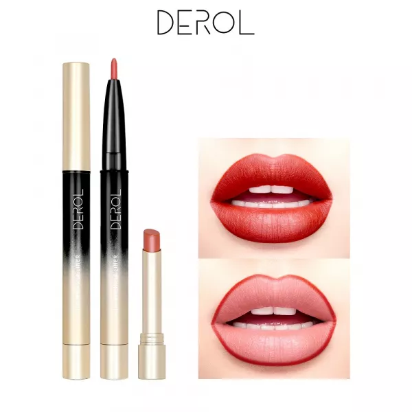 DEROL - Lipstick & Lip Liner 2  în 1 01, edera.ro